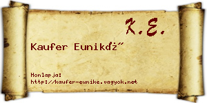 Kaufer Euniké névjegykártya